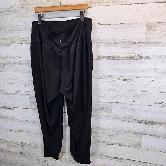 Athleta Salutation Jogger Pants Black High-Rise Lounge Activewear Size 2X Cozy - Picture 5 of 13